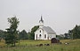 AMISH COUNTRY. Una chiesetta, forse di fede battista o evangelista nel verde paesaggio dell'Ohio
