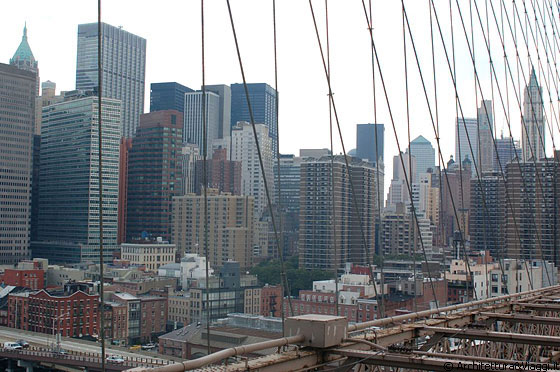 BROOKLYN BRIDGE - Dai tiranti del ponte un'altra immagine di Lower Manhattan