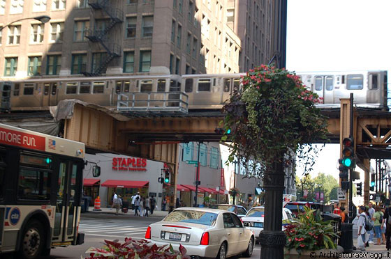CHICAGO - Il Loop, il centro della città delimitato dai binari dei treni della Chicago Transit Authority (CTA)