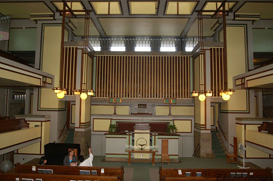 OAK PARK - ILLINOIS - La sala della chiesa dell'Unity Temple