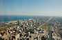 CHICAGO. Dall'osservatorio dell Sears Tower ampia panoramica della Chicago sud, dal Chicago River al Lake Michigan