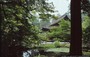 KYOTO EST. NANZEN-IN - dal sentiero oltre lo stagno osserviamo il tempio: si nota l'alto tetto in paglia