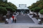 SHIGARAKI, SHIGA. MIHO MUSEUM - La scalinata di accesso simmetrica ed imponente e la componente geometrica del fronte principale