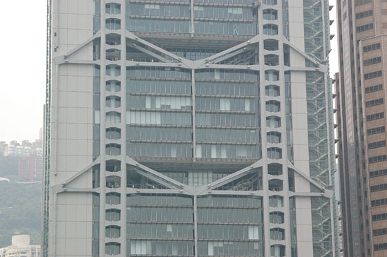 HSBC HONG KONG - Particolare della struttura in acciaio e vetro