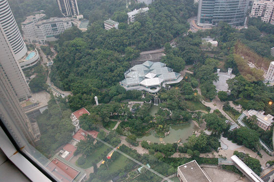 CENTRAL - Dal 43° piano della Bank of China Tower vista su Hong Kong Park