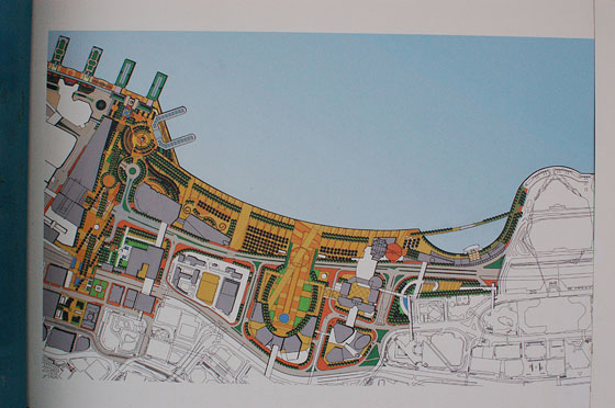 BAIA DI HONG KONG - Planimetria generale con la sistemazione del lungomare di Central: piazze, viali, alberi