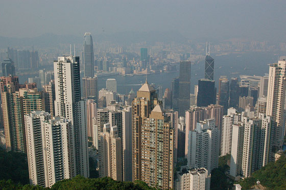 HONG KONG ISLAND  - Dal Peak vista sui grattacieli di Hong Kong Island e su Kowloon