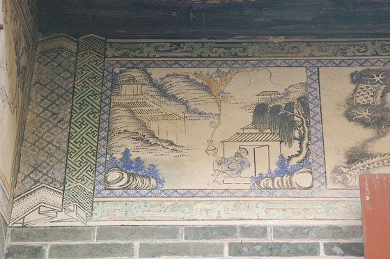 TAI FU TAI MANSION - Particolare dei tradizionali dipinti murali cinesi