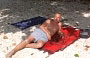 ISOLE PERHENTIAN. Francesco in relax a Turtle Beach sul nuovo pareo rosso acquistato al Mama's