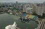 SINGAPORE. Vista su Marina Promenade e il complesso Suntec City