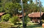 CHERATING. Villa de Fedella offre chalet in legno intorno ad un laghetto di fior di loto e a un prato pieno di palme da cocco 