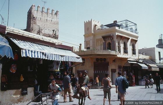 FES EL-BALI - Oltrepassata la Bab Bou Jeloud: questa zona ha molti caffè e ristoranti in cui sedersi e fare una sosta; qui ci sono anche molti alberghi