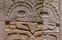 TEOTIHUACAN. Cortile centrale del Palazzo di Quetzalpapalotl - bassorilievi