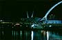 SIVIGLIA. EXPO-Night: particolare del Ponte della Barqueta-Mapfre e sullo sfondo l'Expo