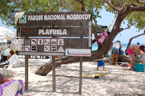 PARCO MARINO DI MORROCOY - Il cartello indica che siamo a Playuela 