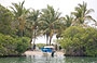 PARCO NAZIONALE MORROCOY. Il gradevole approdo delle barche a Boca Seca tra mangrovie e vista sulle palme della spiaggia