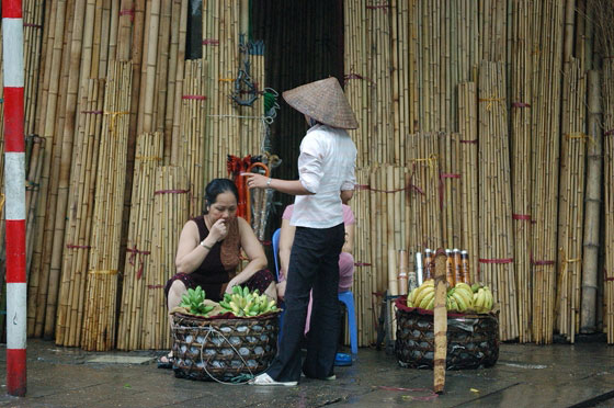 HANOI - Quartiere Vecchio: Pho Hang Chieu, la via dei negozi di bamboo, stuoie di paglia e di corde 